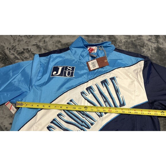 Large Mitchell Ness Jackson State Windbreaker Jacket Mens JSU Tigers - Picture 7 of 9